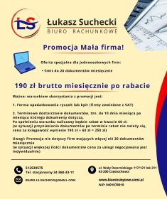 Usługa księgowa - Promocja 190zł brutto miesięcznie