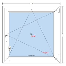 Okno Rehau Synego 1000x1000, białe dwustronne