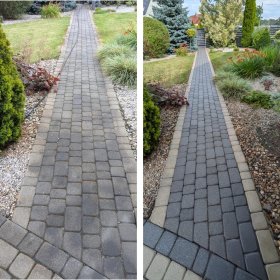 Mycie kostki gorącą wodą z chemią