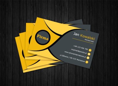 Projekt graficzny wizytówek jedno- i dwustronnych, gotowy do druku.