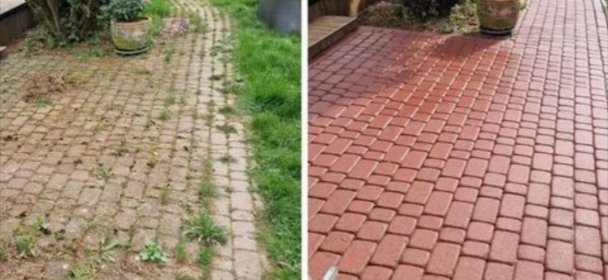 Mycie kostki brukowej