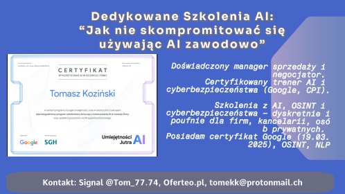 Dedykowane szkolenia z zakresu AI