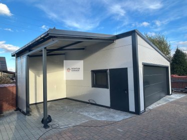 garaż z zintegrowanym carport