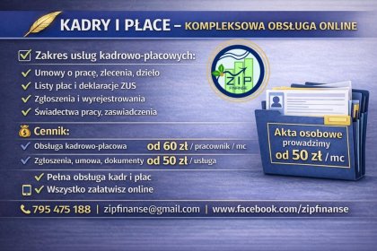 usługi księgowe, kadry-płace