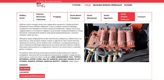 Serwis wózków widłowych i innych urządzeń transportu bliskiego
