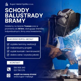 Schody, Balustrady, Bramy, Konstrukcje stalowe