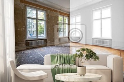 Remonty obejmują malowanie, szpachlowanie, zmiany dekoracji, montaż karniszy,