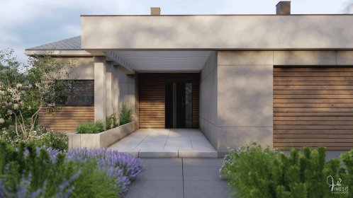 Projekt elewacji domu z wizualizacją 3D