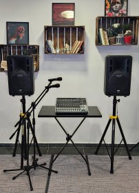 Nagłośnienie koncertowe – 2 kolumny RCF + 2 mikrofony