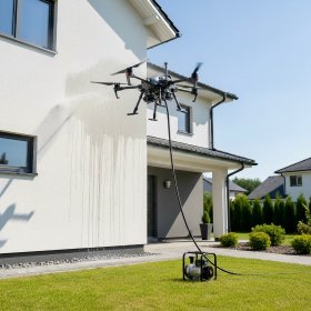 Mycie elewacji, dachów i okien dronem