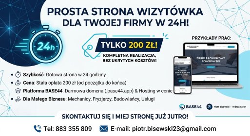 Profesjonalna strona www wizytówka w 24h | Tylko 200 zł!
