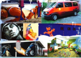 Graffiti artystyczne, artystyczne malowanie ścian, biur, pokoi dziecięcych, samochodów.