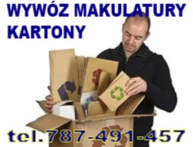 BEZPŁATNY ODBIÓR i WYWÓZ MAKULATURY, RÓWNIEŻ KARTONY