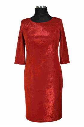 Sukienka Hollywood czerwona efektowna z rękawem 3/4 - kolekcja MARIE
