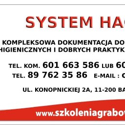 Ośrodek Szkolenia Ustawicznego i Kursów Zawodowych - Informacja o systemie HACCP, kompleksowej dokumentacji i dobrych praktykach higienicznych. Dane kontaktowe: numery telefonów, adres e-mail i strona www.