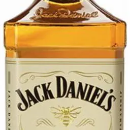 Butelka Tennessee Honey Liqueur z wyraźnym logo Jack Daniel's i złotą etykietą z motywem pszczoły.