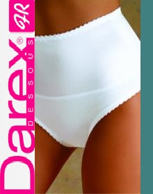 Białe figi wyszczuplające z wysokim stanem, model z delikatnym wykończeniem koronkowym, na sylwetce modelki.