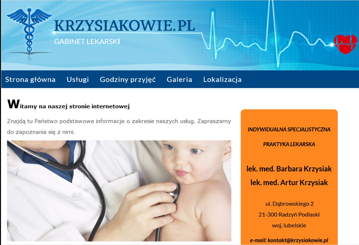 Strona internetowa dla Prywatnego Gabinetu Lekarskiego