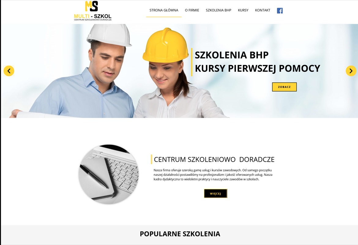 Strona internetowa dla Centrum Szkoleniowo Doradczego