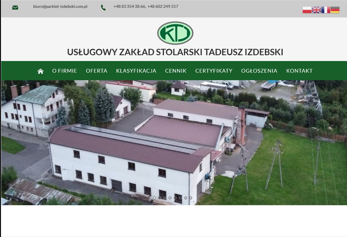 Strona internetowa dla Zakładu Stolarskiego