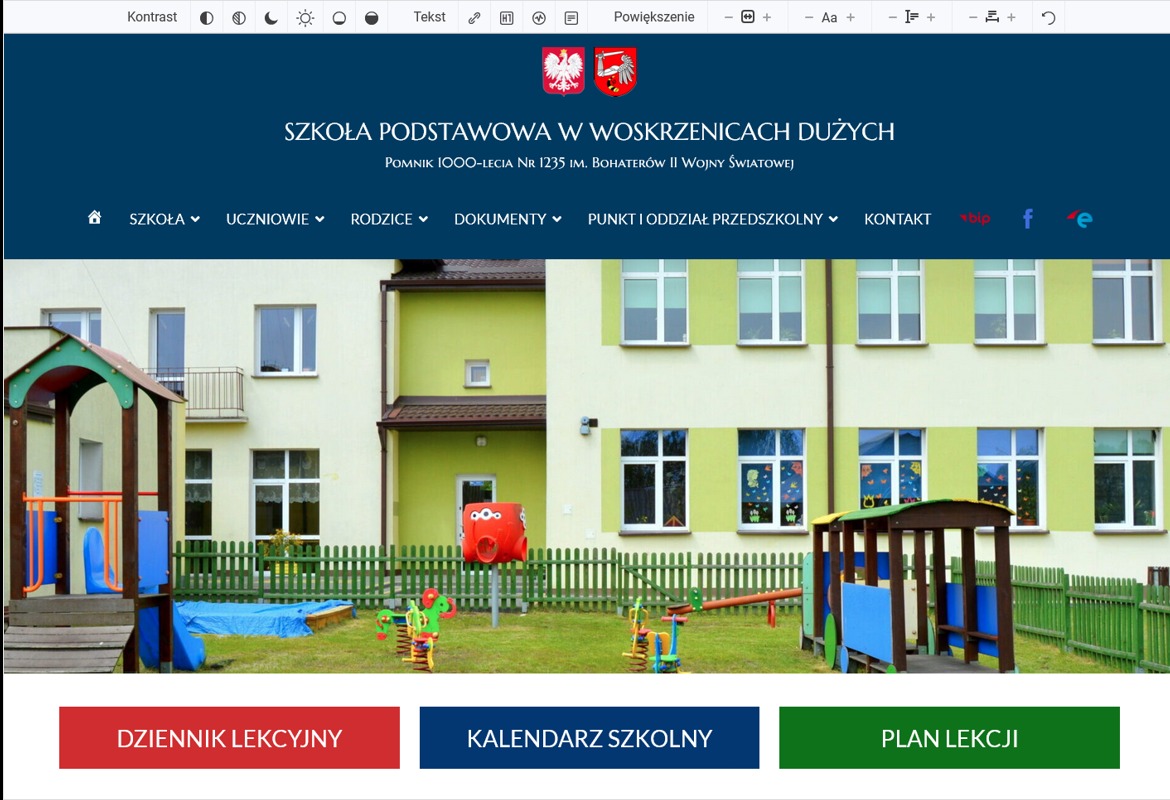 Strona internetowa dla Szkoły Podstawowej w Woskrzenicach