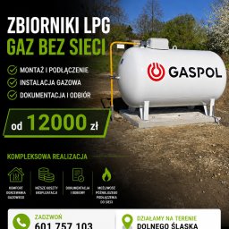 Kompleksowy montaż zbiornika LPG wraz z instalacją gazową i przygotowaniem do odbioru.