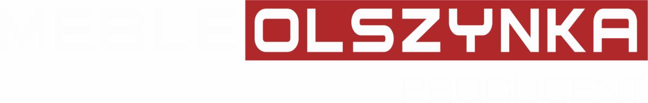 Logo firmy OLSZYNKA na czerwonym tle z białymi literami.