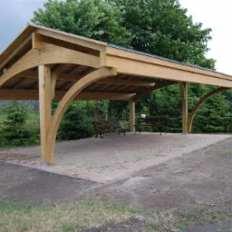 wiata na 3 auta z drewna klejonego