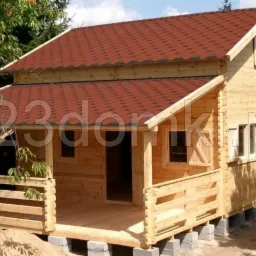 Domek Mazowieckie-65 z tarasem na całej ścianie