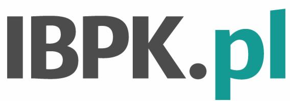 Logo IBPK.pl w kolorach szarym i turkusowym na białym tle. Domena internetowa z kropką.