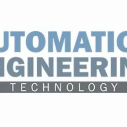 Logo firmy z napisem 'AUTOMATION ENGINEERING' w kolorze niebiesko-szarym, poniżej napis 'TECHNOLOGY' na szarym prostokątnym tle.