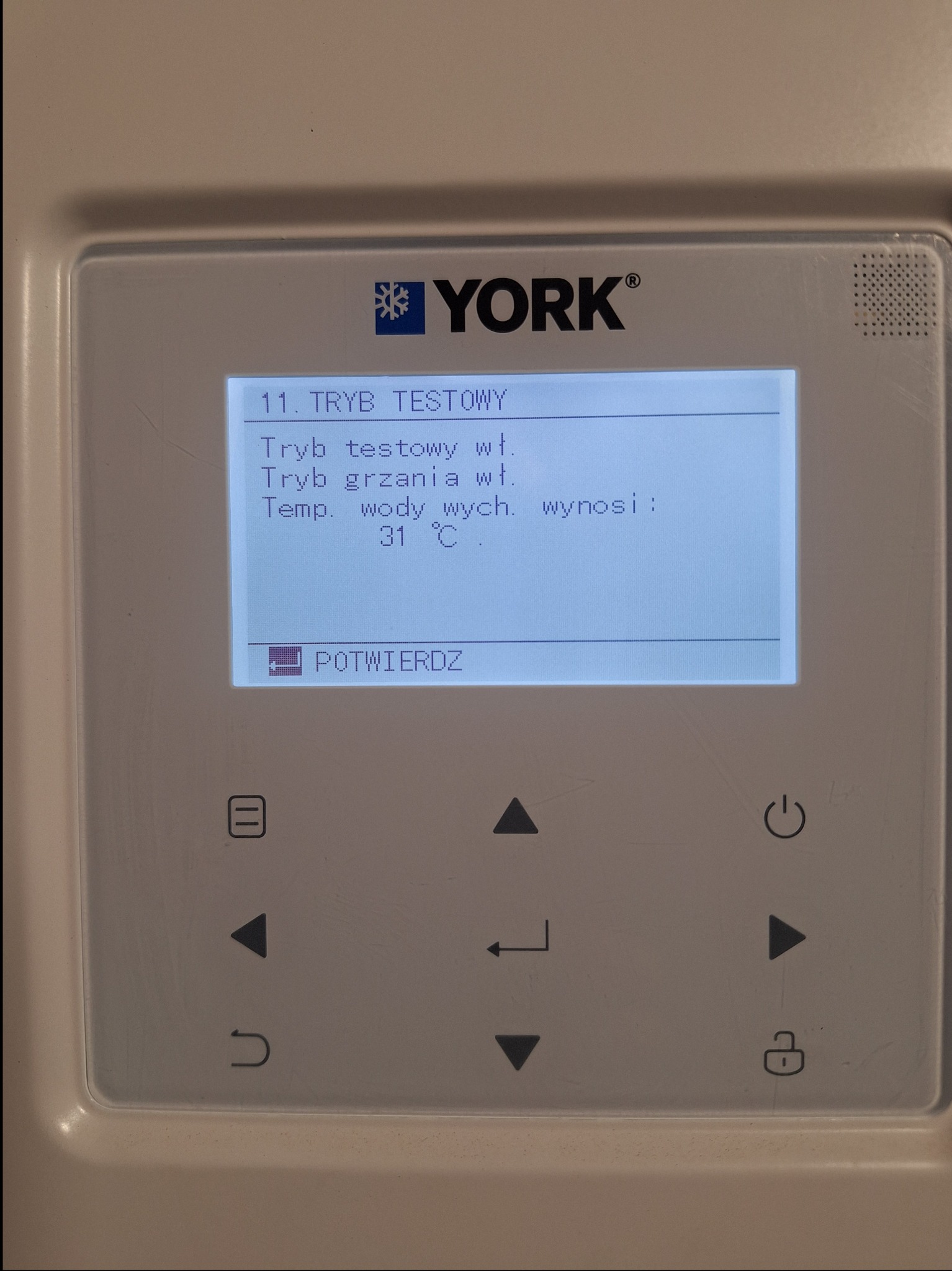 Uruchamianie Pompy Ciepła York - tryb testowy