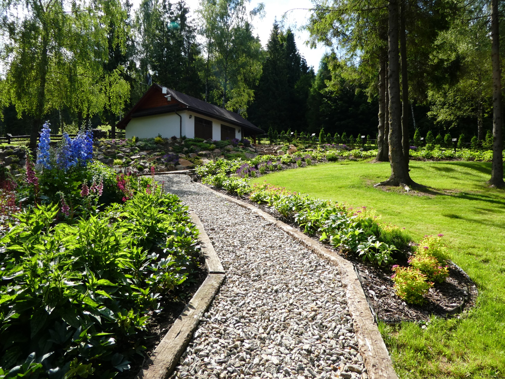 fragment ogrodu- ścieżki, rabaty