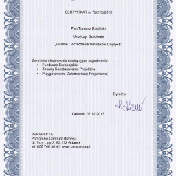Certyfikat: Pisanie i Rozliczanie Wniosków Unijnyc