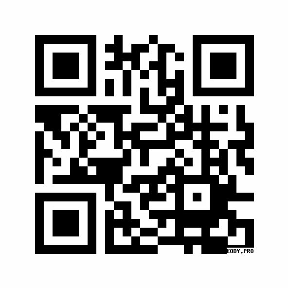 Czarno-biały kod QR z napisem 'KODY.PRO' w prawym dolnym rogu.