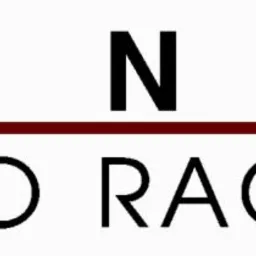 Logo firmy z napisem 'KONKRET' nad 'BIURO RACHUNKOWE', przecięte poziomą, brązową linią. Lewa strona logo zawiera cztery okręgi w czarno-białej kolorystyce, z jednym czerwonym okręgiem.