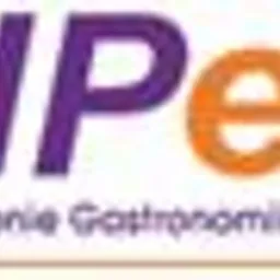 Logo firmy ZIPex z fioletowo-pomarańczowym napisem i hasłem 'Wyposażenie Gastronomii i Handlu' na białym tle.