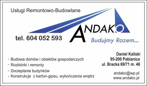 Andako Usługi Remontowo-Budowlane - Wzmacnianie Fundamentów Pabianice