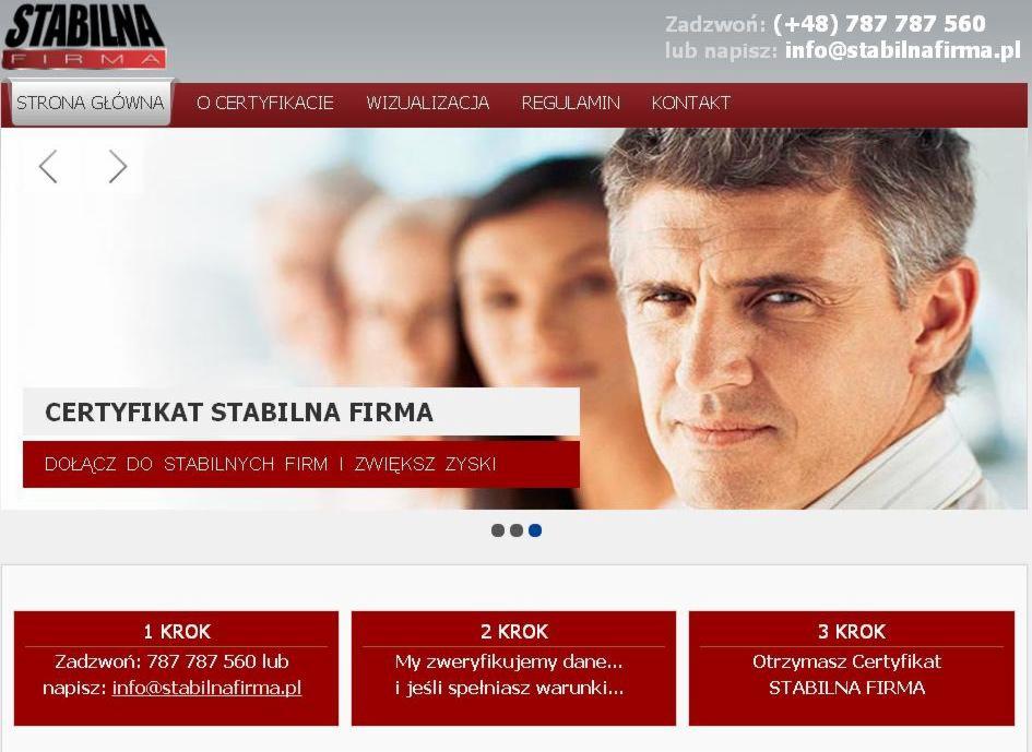 Certyfikat STABILNA FIRMA