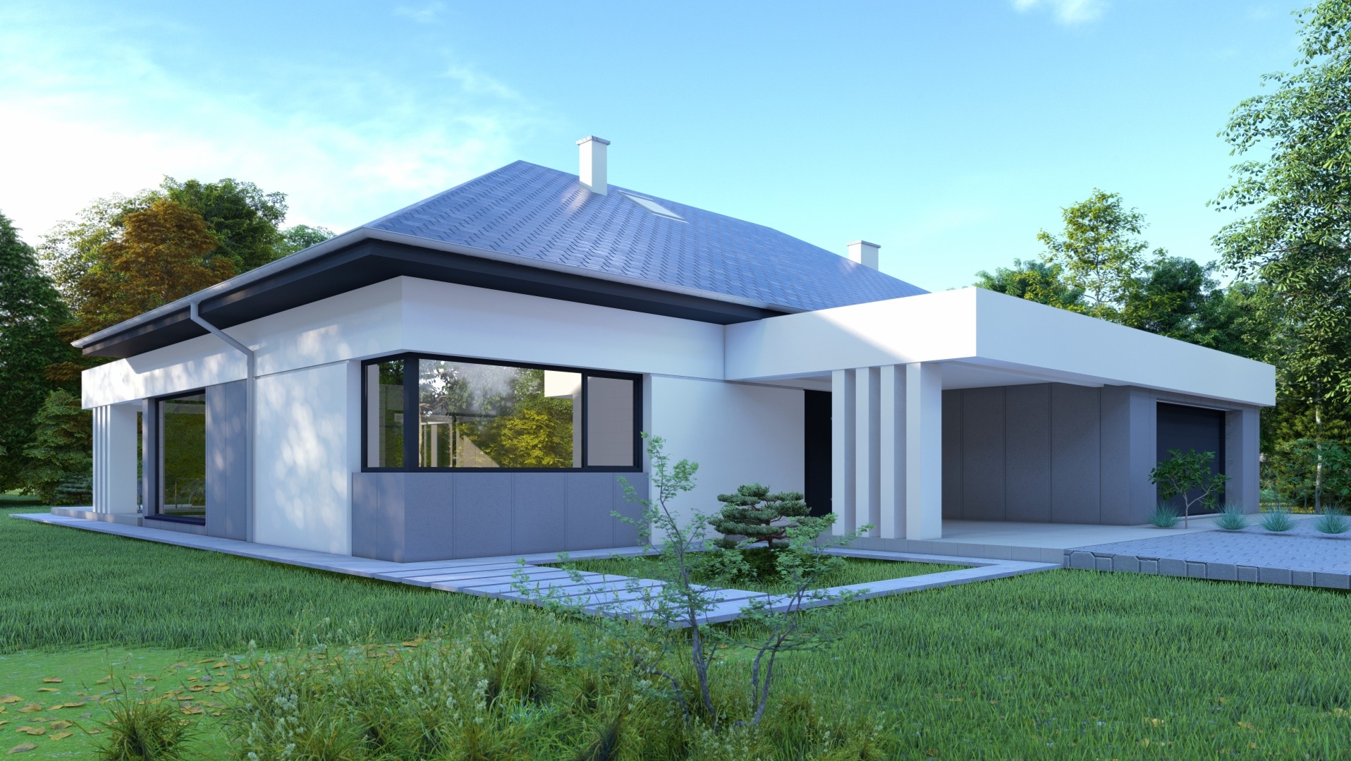 Projekt domu parterowego w nowoczesnym stylu