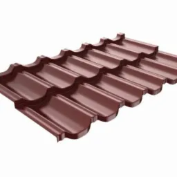 Model dachówki FINNERA w kolorze ceglastym, widok z góry na białym tle.