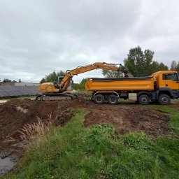 Wykonanie wykopu pod zbiornik odparowujący w Ksawerowie k. Łodzi 