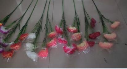 Sztuczny kwiat , polyester tkany, plastik - mix