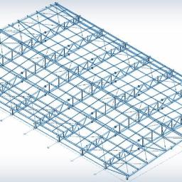 Model projektu dachu hali produkcyjne 1500 m2 (PW)
