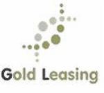 Logo firmy Gold Leasing z motywem graficznym złożonym z kropek w odcieniach szarości i zieleni.