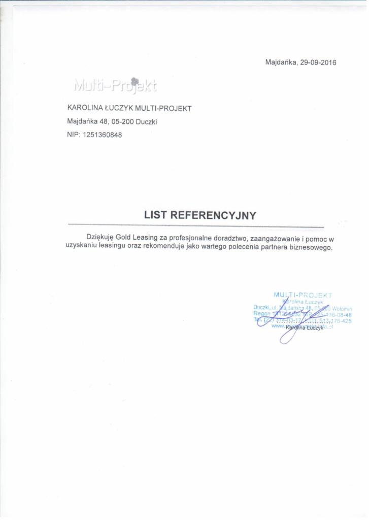 Referencje MultiProjekt