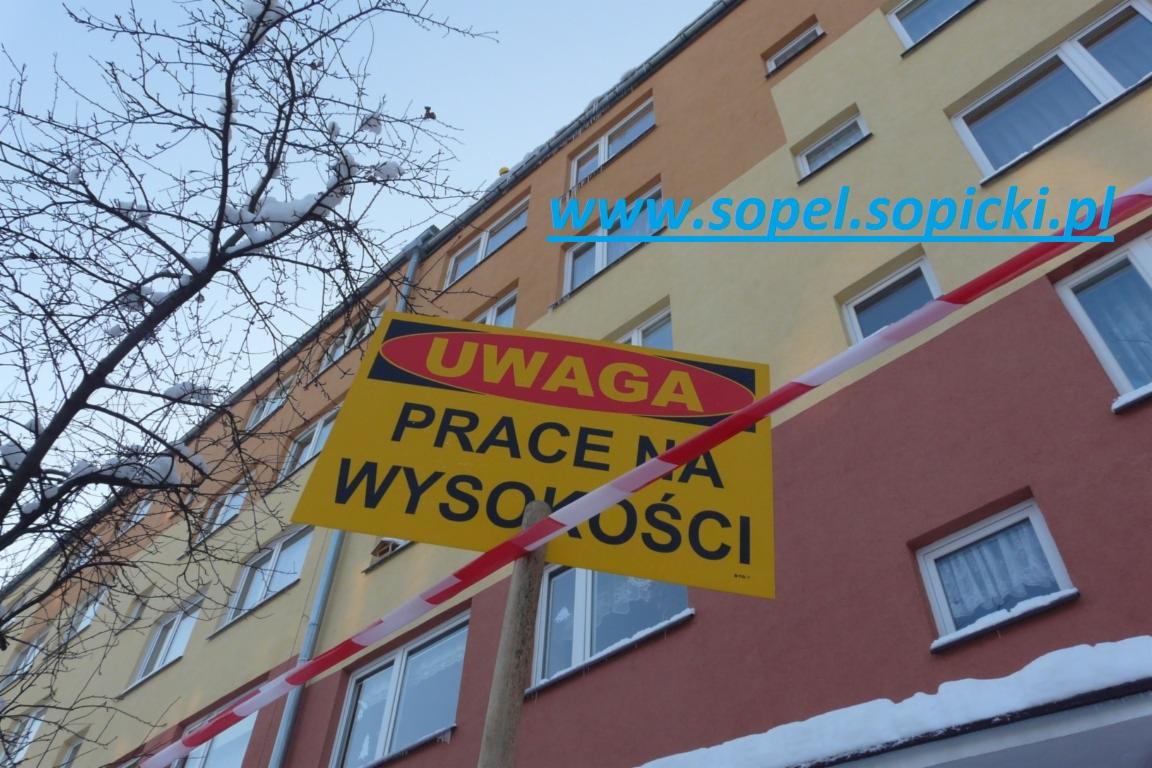 Odśnieżanie, usuwanie sopli i nawisów snieżnych