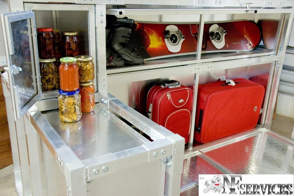 Meble aluminiowe do zabudowy miejsc parkingowych i garażu