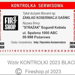 Fireshop Sp z o.o. - Kontrolki do gaśnic, kontrolki serwisowe, kontrolki na sprzęt, tabliczki znamionowe srebrne