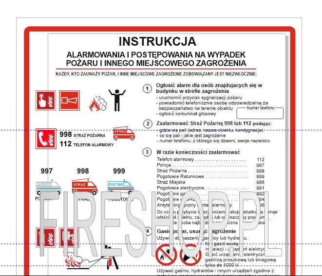 Instrukcja ppoż. alarmowania i ewakuacji
